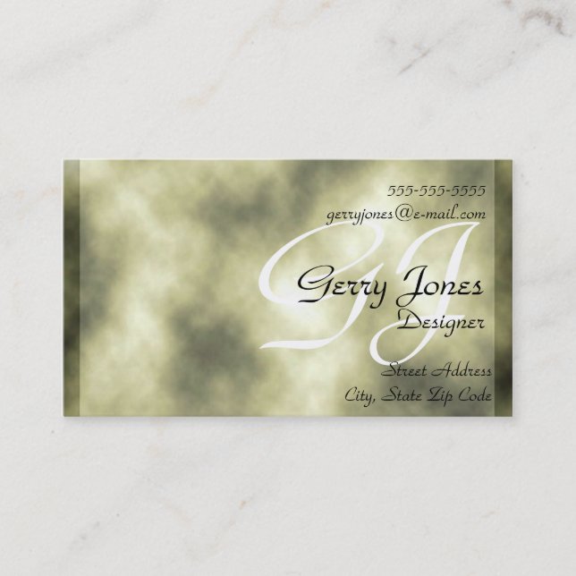 Green Marble Background Business Cards (Front)