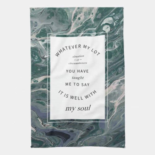 Green Marble Christian Hymn Kitchen Towel