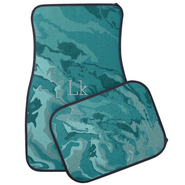 Green Marble Color  Car Floor Mat (Set)
