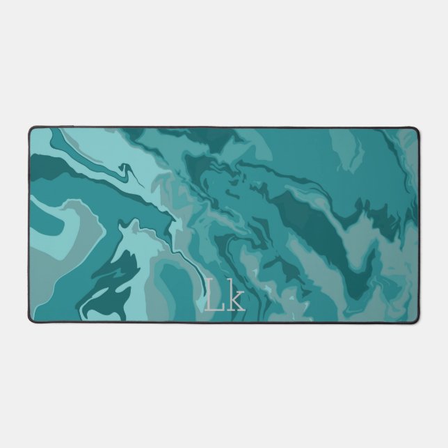 Green Marble Color  Desk Mat (Front)