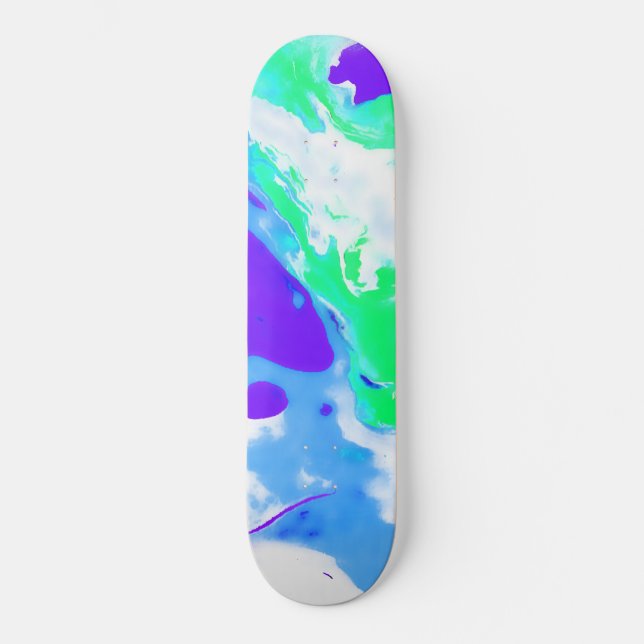 Green Marble Colored Pour Skateboard (Front)