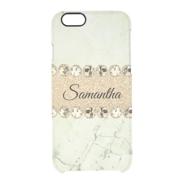 Green Marble Diamond Bling     Uncommon iPhone Case (Back)