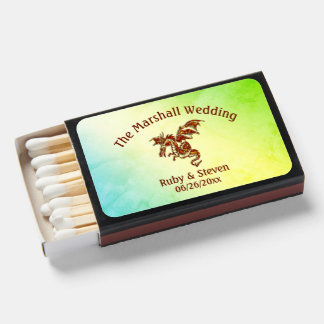 Green Marble Dragon Names & Date Matchboxes