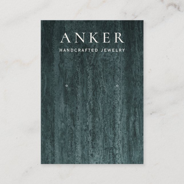 Green Marble Earring Jewelry Display Business Card (Front)
