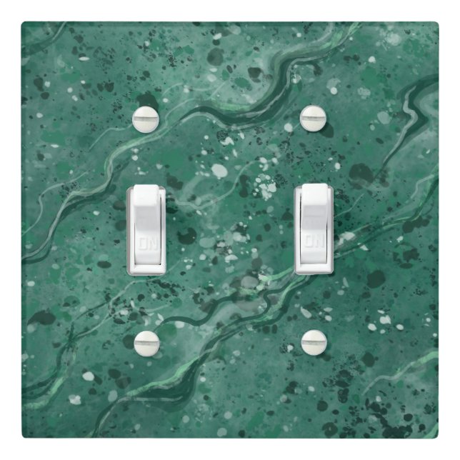 Green Marble Light Switch Cover (In Situ)