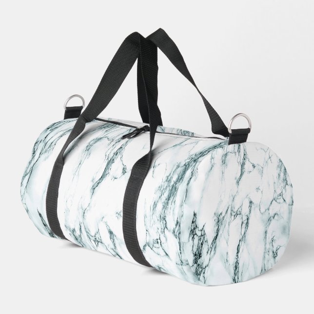 Green Marble Look Duffle Bag (Left Corner)