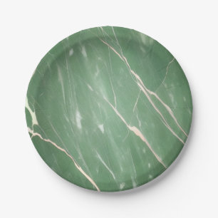 Green Marble Look Paper Plate