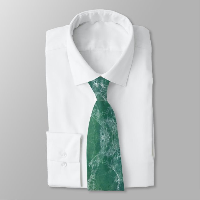 Green marble neck tie (Tied)