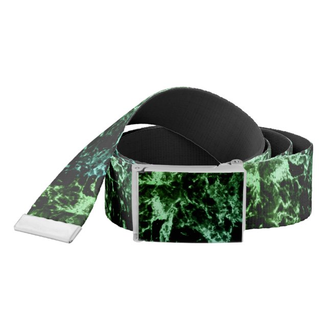 Green Marble on Black  Belt (Snake)