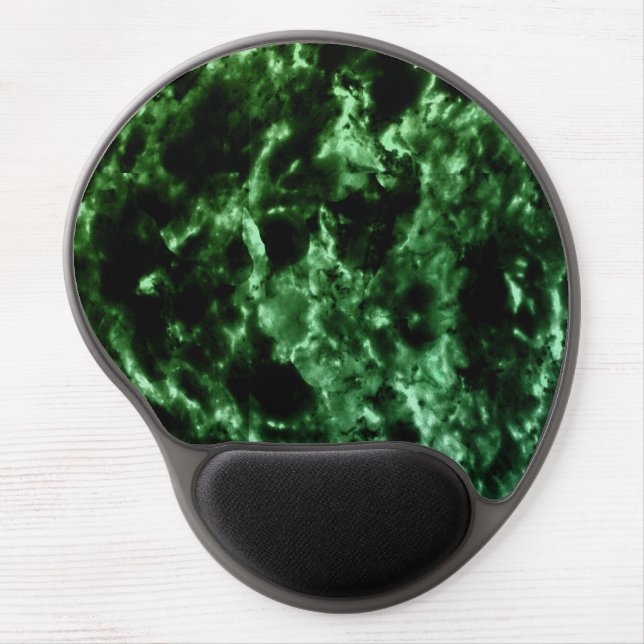 Green Marble on Black Gel Mouse Pad (Front)