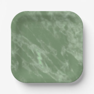 Green Marble Paper Plates