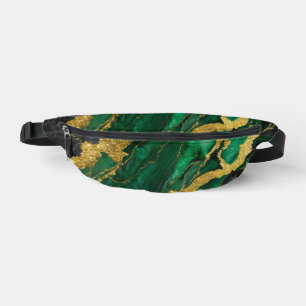 Green Marble Pattern with Gold Fanny Pack
