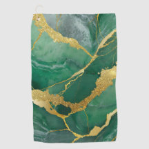 Green Marble Pattern with Gold