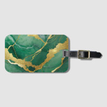 Green Marble Pattern with Gold