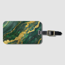 Green Marble Pattern with Gold