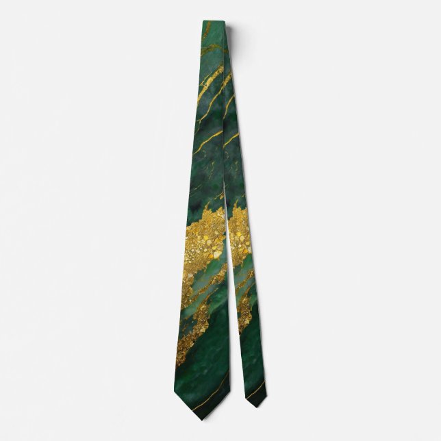 Green Marble Pattern with Gold Neck Tie (Front)