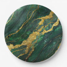 Green Marble Pattern with Gold