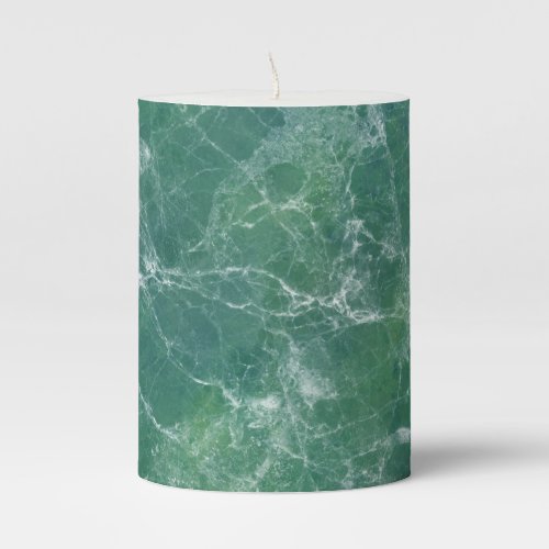 Green marble pillar candle