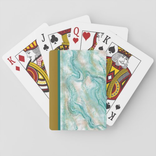 Green Marble Playing Cards Gift