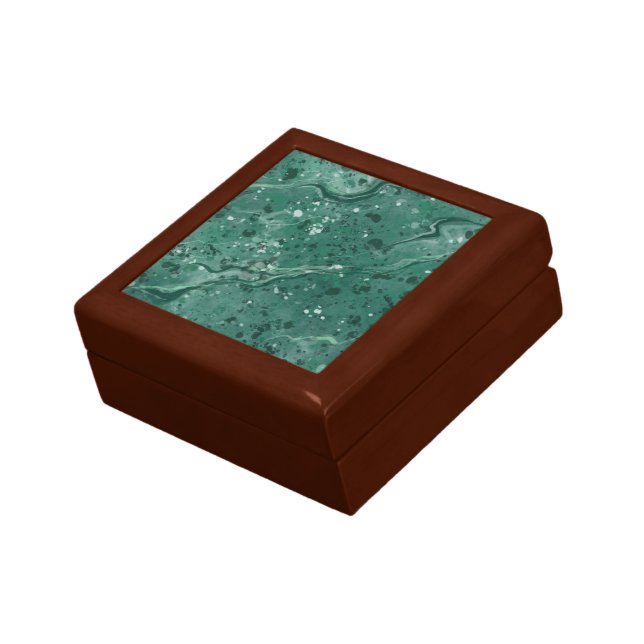 Green Marble Print Jewelry Box Gift  (Side)
