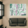 Green Marble Rug Teal White & Pink Modern Abstract
