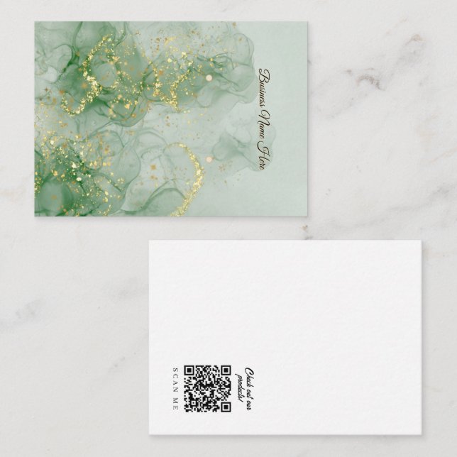 Green Marble Store Earring Display Card (Front/Back)