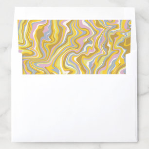 Green Marble Swirl Wavy Stripe Elegant Bridal Envelope Liner