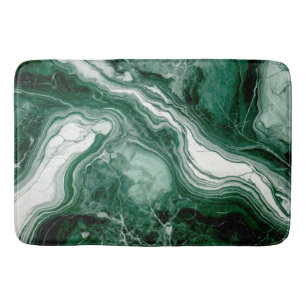 Green marble texture bath mat