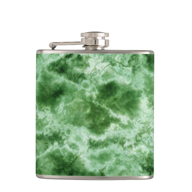 Green Marble Texture Hip Flask (Front)