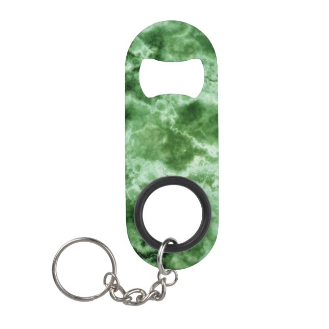 Green Marble Texture Keychain Bottle Opener (Front)