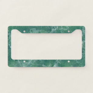Green Marble Texture License Plate Frame