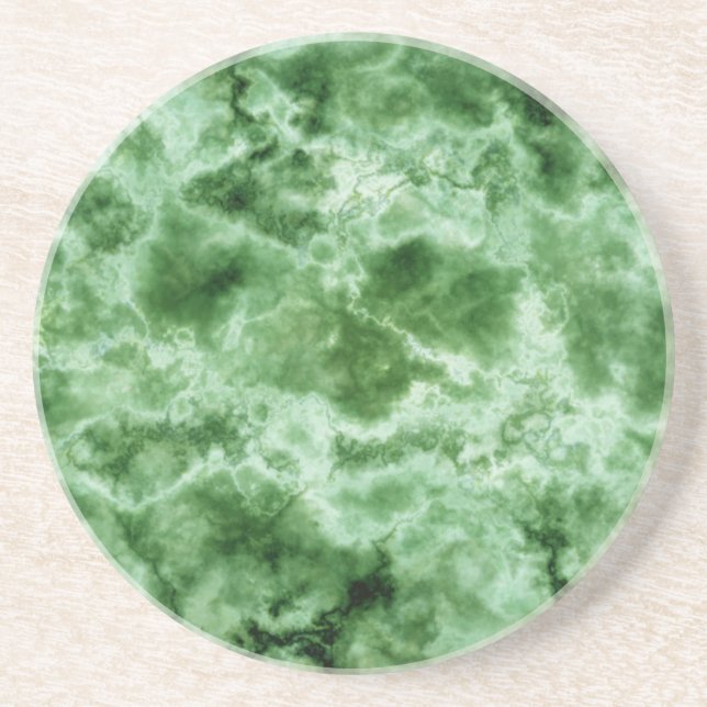 Green Marble Texture Sandstone Coaster (Front)