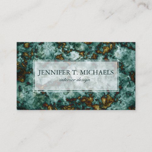 Green Marble Texture With Veins Business Card