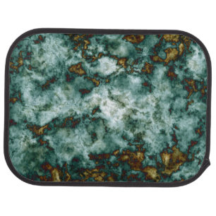 Green Marble Texture With Veins Car Floor Mat
