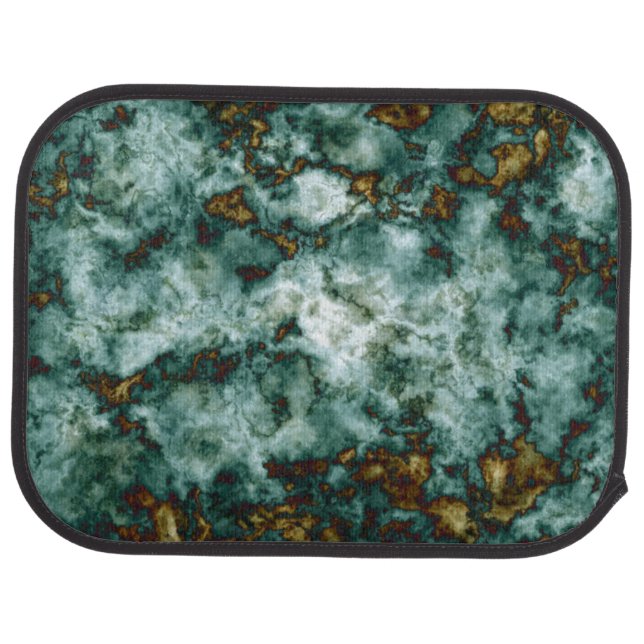 Green Marble Texture With Veins Car Floor Mat (Rear)