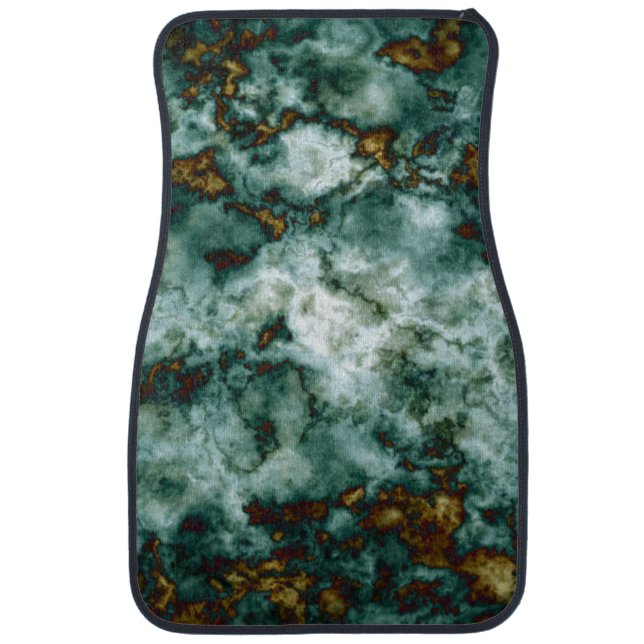 Green Marble Texture With Veins Car Mat (Front)