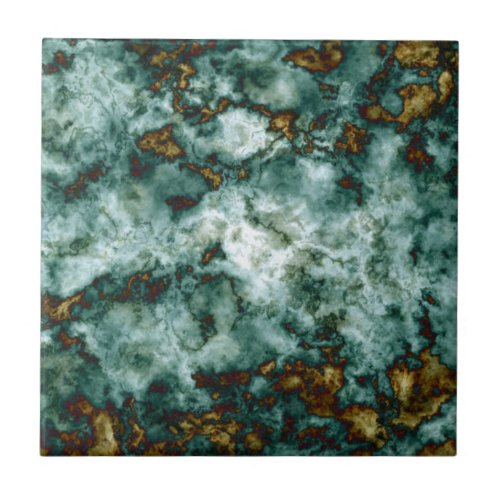 Green Marble Texture With Veins Ceramic Tile