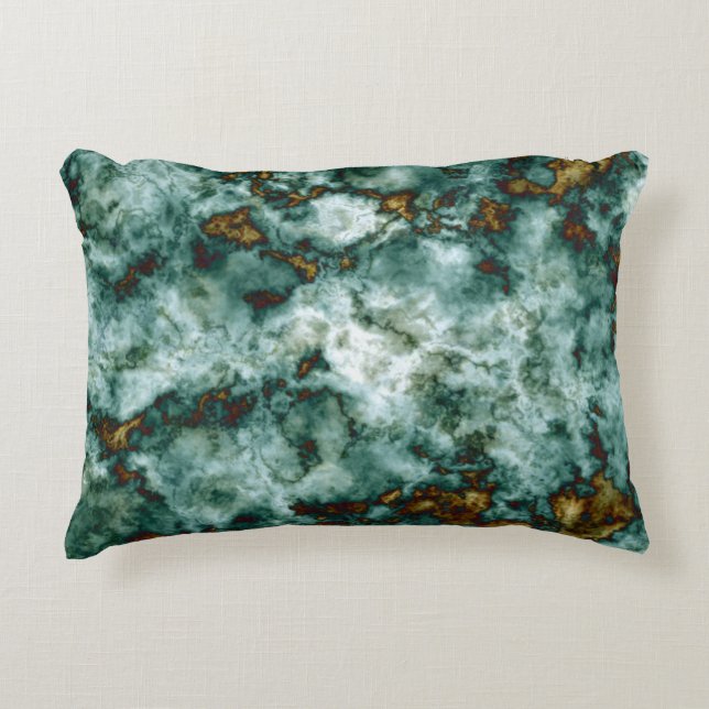 Green Marble Texture With Veins Decorative Pillow (Front)