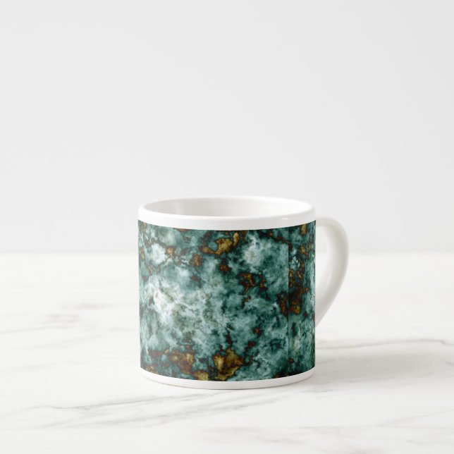 Green Marble Texture With Veins Espresso Cup (Front Right)