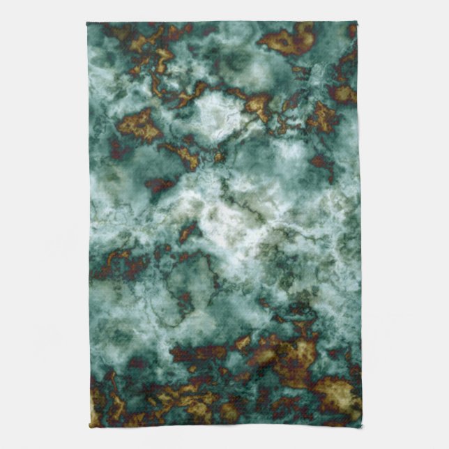 Green Marble Texture With Veins Kitchen Towel (Vertical)