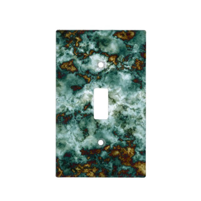 Green Marble Texture With Veins Light Switch Cover (Front)