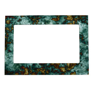 Green Marble Texture With Veins Magnetic Frame