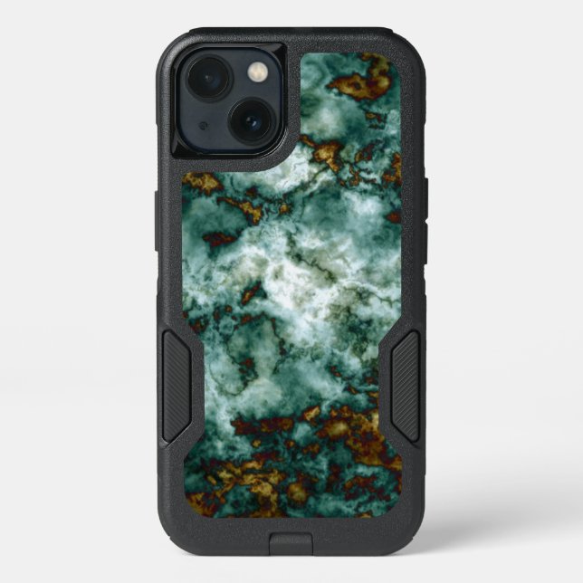 Green Marble Texture With Veins Otterbox iPhone Case (Back)