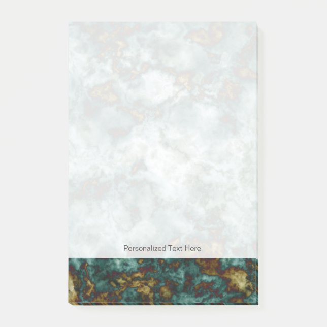 Green Marble Texture With Veins Post-it Notes (Front)