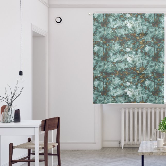 Green Marble Texture With Veins Sheer Curtains (Living Room)
