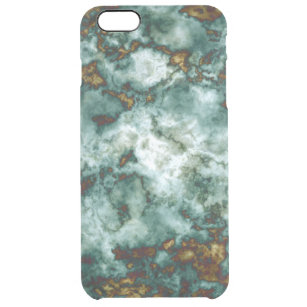 Green Marble Texture With Veins Clear iPhone 6 Plus Case