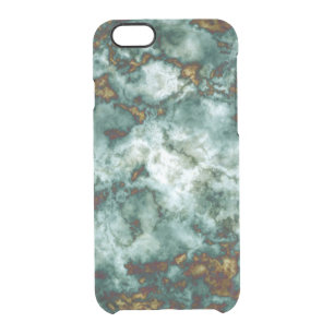 Green Marble Texture With Veins Clear iPhone 6/6S Case