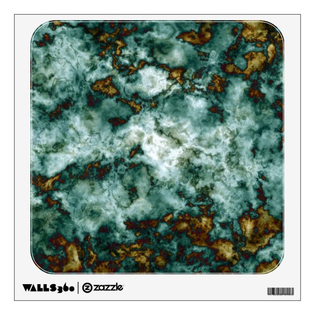 Green Marble Texture With Veins Wall Decal (Front)