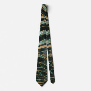 Green marble Wavy Pattern Neck Tie