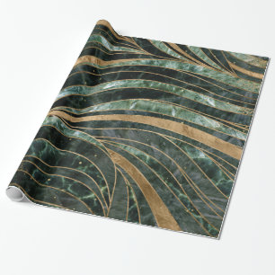Green marble Wavy Pattern Wrapping Paper
